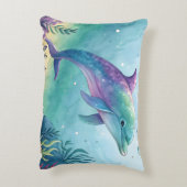 Watercolor painted dolphin アクセントクッション (裏面(縦))