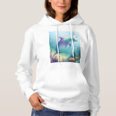 Watercolor painted dolphin パーカ (正面)