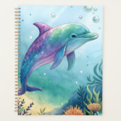 Watercolor painted dolphin プランナー手帳 (正面)