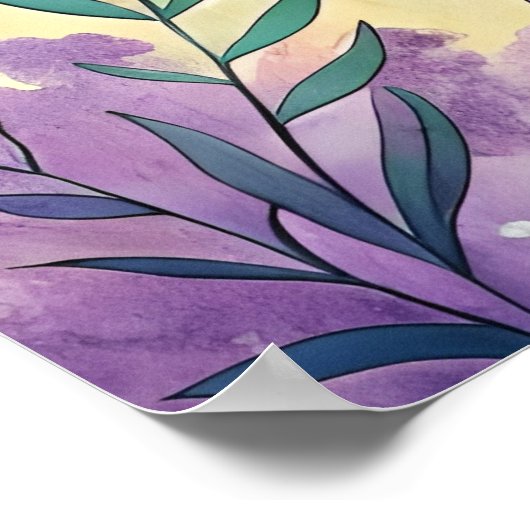 Watercolor painted dolphin ポスター (角)