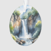 Watercolor painted waterfall オーナメント (正面)