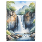 Watercolor painted waterfall クリップボード (裏面)