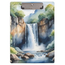 Watercolor painted waterfall クリップボード