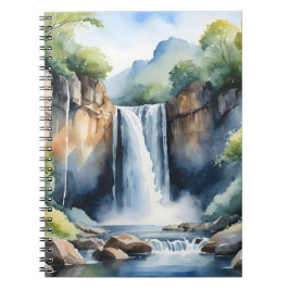 Watercolor painted waterfall ノートブック