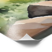 Watercolor painted waterfall フォトプリント            (角)