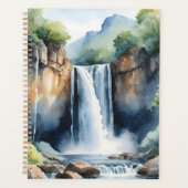 Watercolor painted waterfall プランナー手帳 (正面)