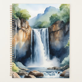 Watercolor painted waterfall プランナー手帳