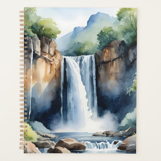 Watercolor painted waterfall プランナー手帳 (正面)