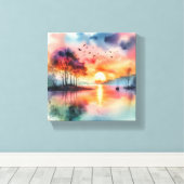 watercolor painting キャンバスプリント (インサイチュ (ウッドフロア))