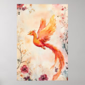 watercolor painting depicting a mythical phoenix  ポスター (正面)