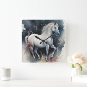 Watercolor Painting of Horse スクエア壁時計 (ホーム)