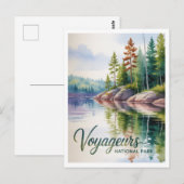 Watercolor Painting of Voyageurs National Park ポストカード (正面/裏面)