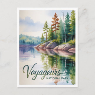 Watercolor Painting of Voyageurs National Park ポストカード