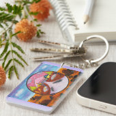 Watercolor Painting Science Fiction Dimension Art キーホルダー (正面右)