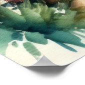 Watercolor Painting Sea View Front Porch ポスター (角)