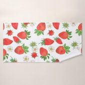 Watercolor painting Seamless pattern of strawberri バスタオル (バスタオル)