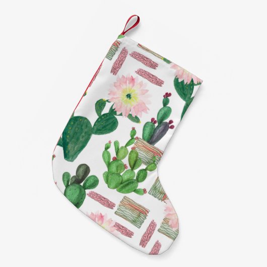 Watercolor painting seamless pattern. Watercolour スモールクリスマスストッキング (正面 (吊り時))