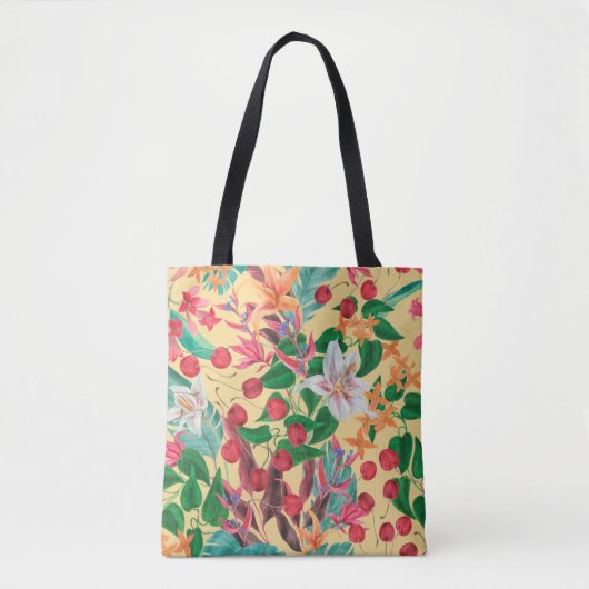 Watercolor painting seamless pattern with beautifu トートバッグ (正面)