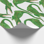 watercolor painting seamless pattern with crocodil ラッピングペーパー (角)