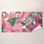 Watercolor painting seamless pattern with flamingo バスタオル (バスタオル)