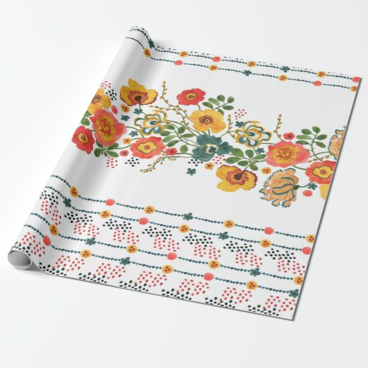 Watercolor painting seamless pattern with stylized ラッピングペーパー (アンロールド)