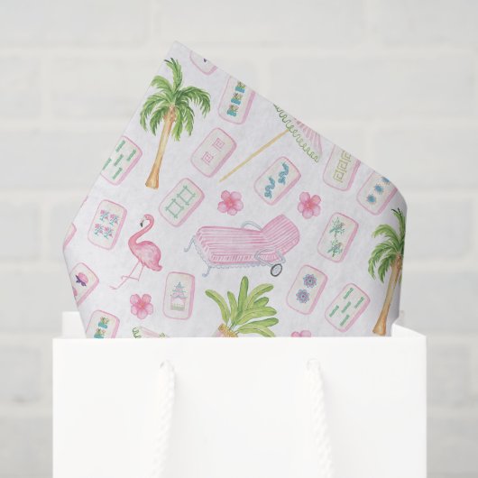 Watercolor Palm Beach Mahjong 薄葉紙 (ギフトバッグ)