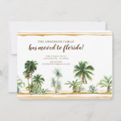 Watercolor Palm Treeの動きの発表 招待状 (正面)