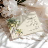 Watercolor Palm Tree Destination coastal Wedding  招待状