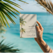 Watercolor Palm Tree Destination coastal Wedding  招待状