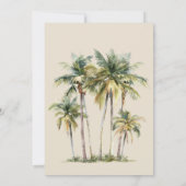 Watercolor Palm Tree Destination coastal Wedding  招待状 (裏面)