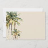 Watercolor Palm Tree Destination coastal Wedding  招待状 (裏面)