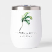Watercolor Palm Tree Tropical Wedding Personalized (正面)