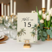 Watercolor Palm Tree Wedding coastal desination テーブルナンバー