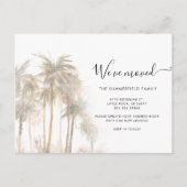 Watercolor Palm Trees Coastal Moving 案内ポストカード (正面)