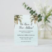 Watercolor Palm Trees Moving Announcement Card カード (スタンド正面)