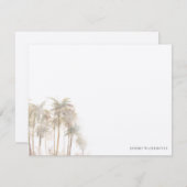 Watercolor Palm Trees Personalized Thank You ノートカード (正面/裏面)