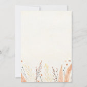 Watercolor Pampas Grass & Rustic Boho Thanksgiving 招待状 (裏面)