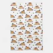 Watercolor Pancakes Berries Breakfast Brunch  キッチンタオル (縦)