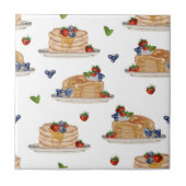 Watercolor Pancakes Berries Breakfast Brunch  タイル (正面)