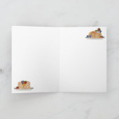 Watercolor Pancakes Berries Breakfast Food Pattern カード (内部)