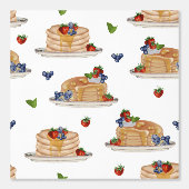 Watercolor Pancakes Berries Breakfast Kitchen 壁紙 (正面)