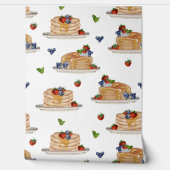 Watercolor Pancakes Berries Breakfast Kitchen 壁紙 (ほどく)