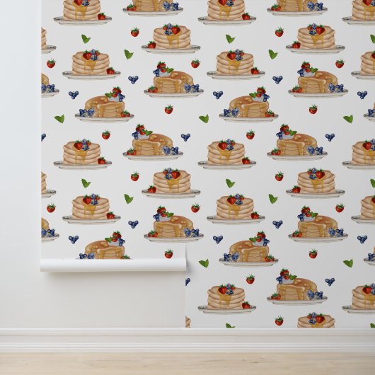 Watercolor Pancakes Berries Breakfast Kitchen 壁紙 (アプリケーション)