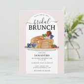 Watercolor Pancakes Berries Brunch Bridal Shower 招待状 (スタンド正面)