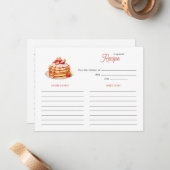 Watercolor Pancakes Bridal brunch Recipe card ノートカード (正面/裏面インサイチュ)