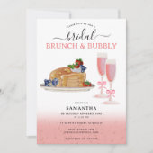 Watercolor Pancakes Brunch & Bubbly Bridal Shower 招待状 (正面)