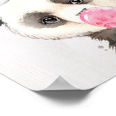 Watercolor Panda Bubble Nursery Art Print ポスター (角)