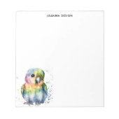 Watercolor Parrot Sophisticated Notepad ノートパッド (正面)