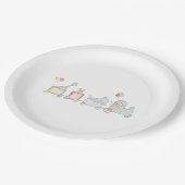 Watercolor Party Animals ペーパープレート (アングル)