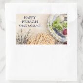 Watercolor Passover Greeting – Happy Pesach  長方形シール (バッグ)